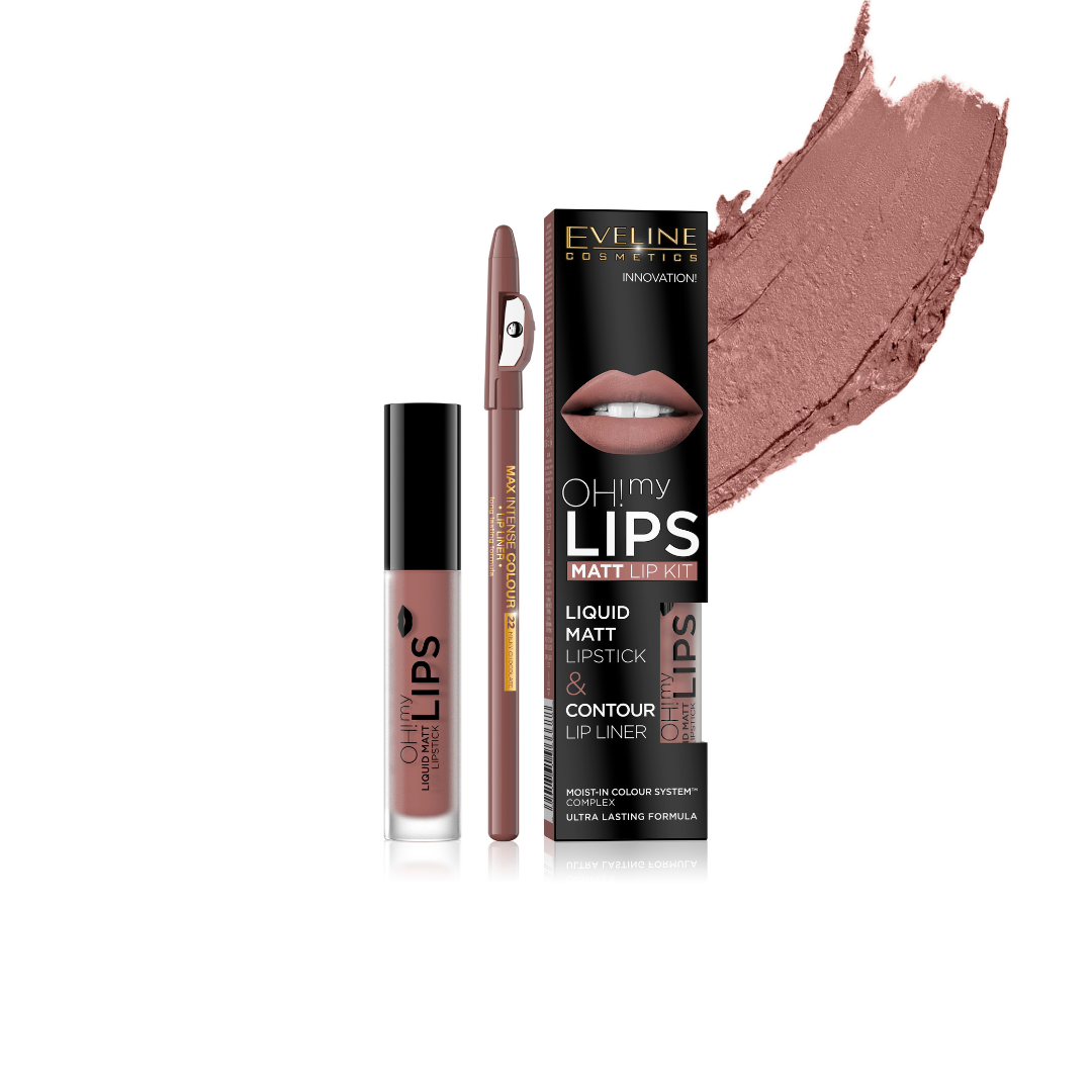 OH! my LIPS Matt Lip Kit Liquid Matt Lipstick & Contour Lip Liner