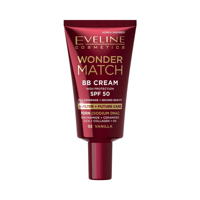 Wonder Match BB Cream SPF 50 – High Protection, Buildable Full Coverage, Natural Satin Finish