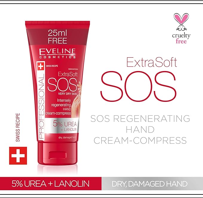 ExtraSoft SOS Intensively Regenerating Hand Cream for Very Dry Skin - 5% Urea + Lanolin