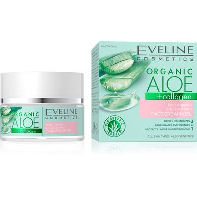 Organic Aloe+Collagen Moisturizing and Soothing Face Cream-Gel