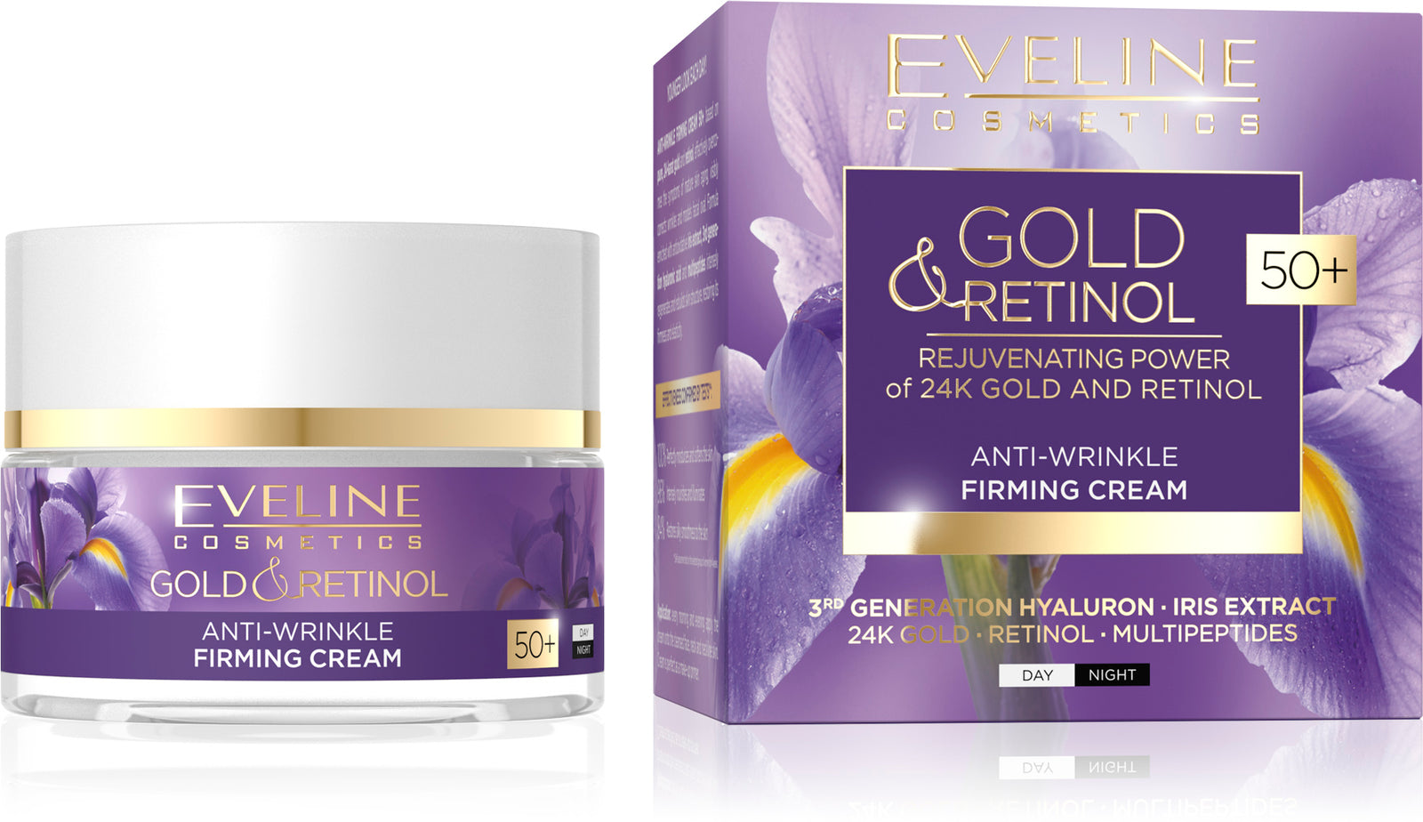 GOLD & RETINOL Anti-Wrinkle Firming Cream Day & Night Moisturizer for 50+ Skin