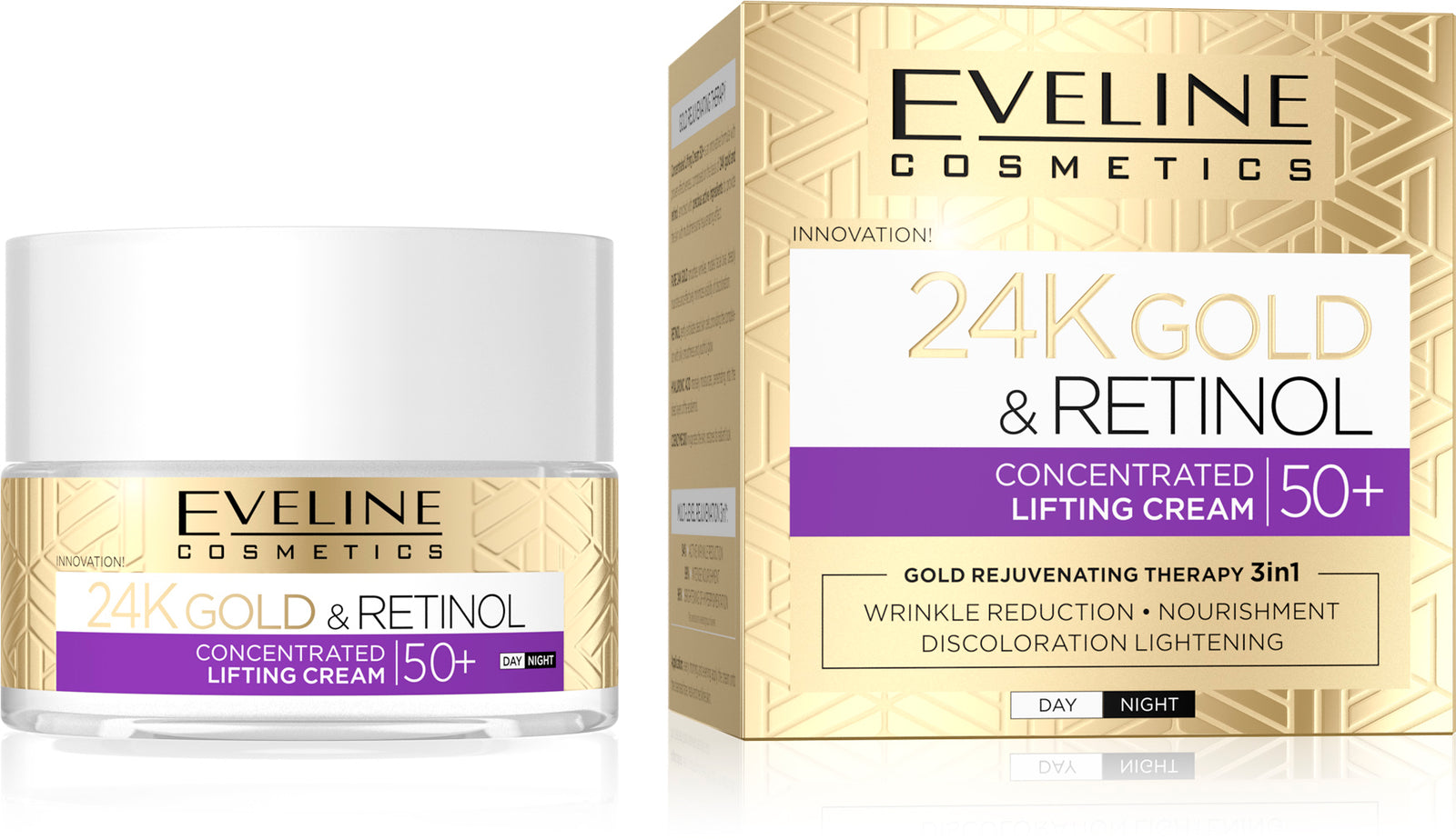 Gold & Retinol Lifting Cream 50+ 3-in-1 Anti-Wrinkle Firming Day & Night Treatment