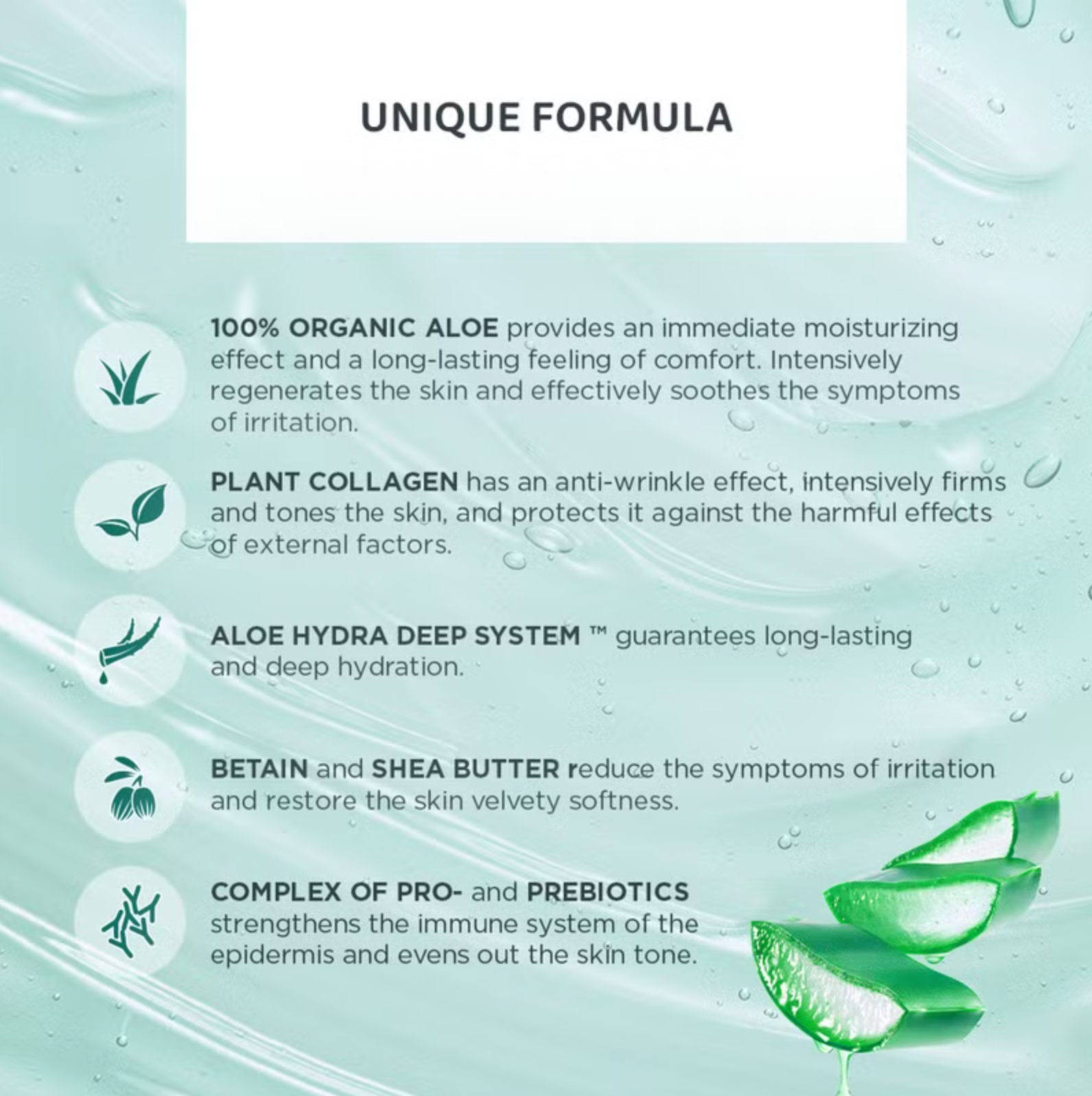 Organic Aloe+Collagen Moisturizing and Soothing Face Cream-Gel