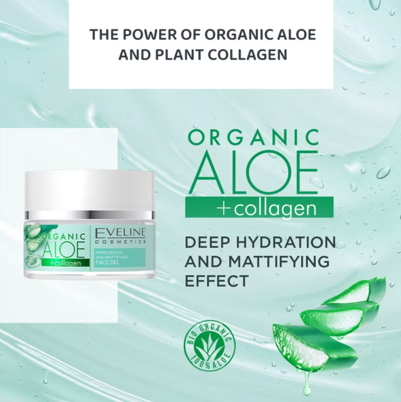 Organic Aloe+Collagen Moisturizing and Matting Face Gel