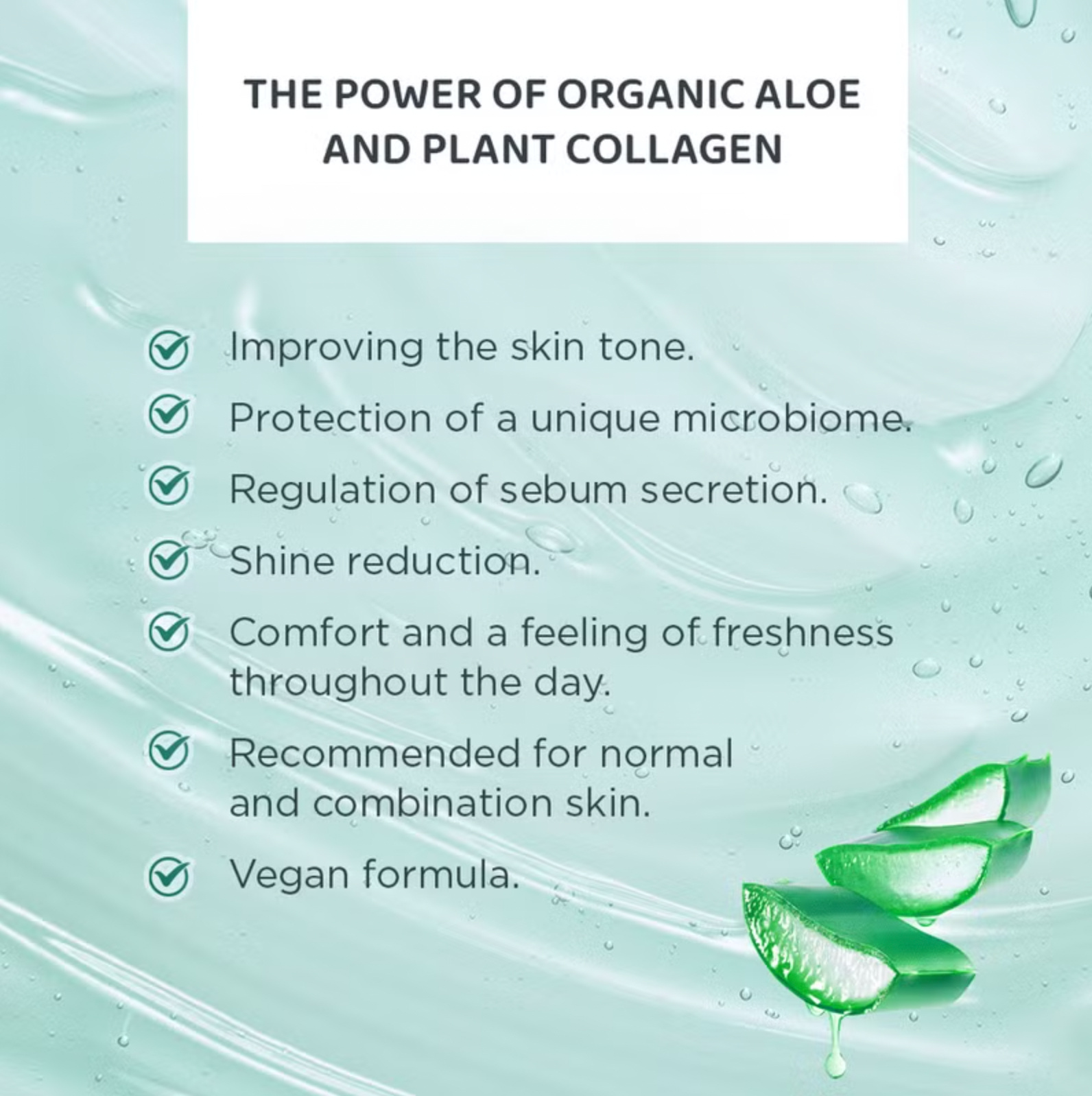 Organic Aloe+Collagen Moisturizing and Matting Face Gel