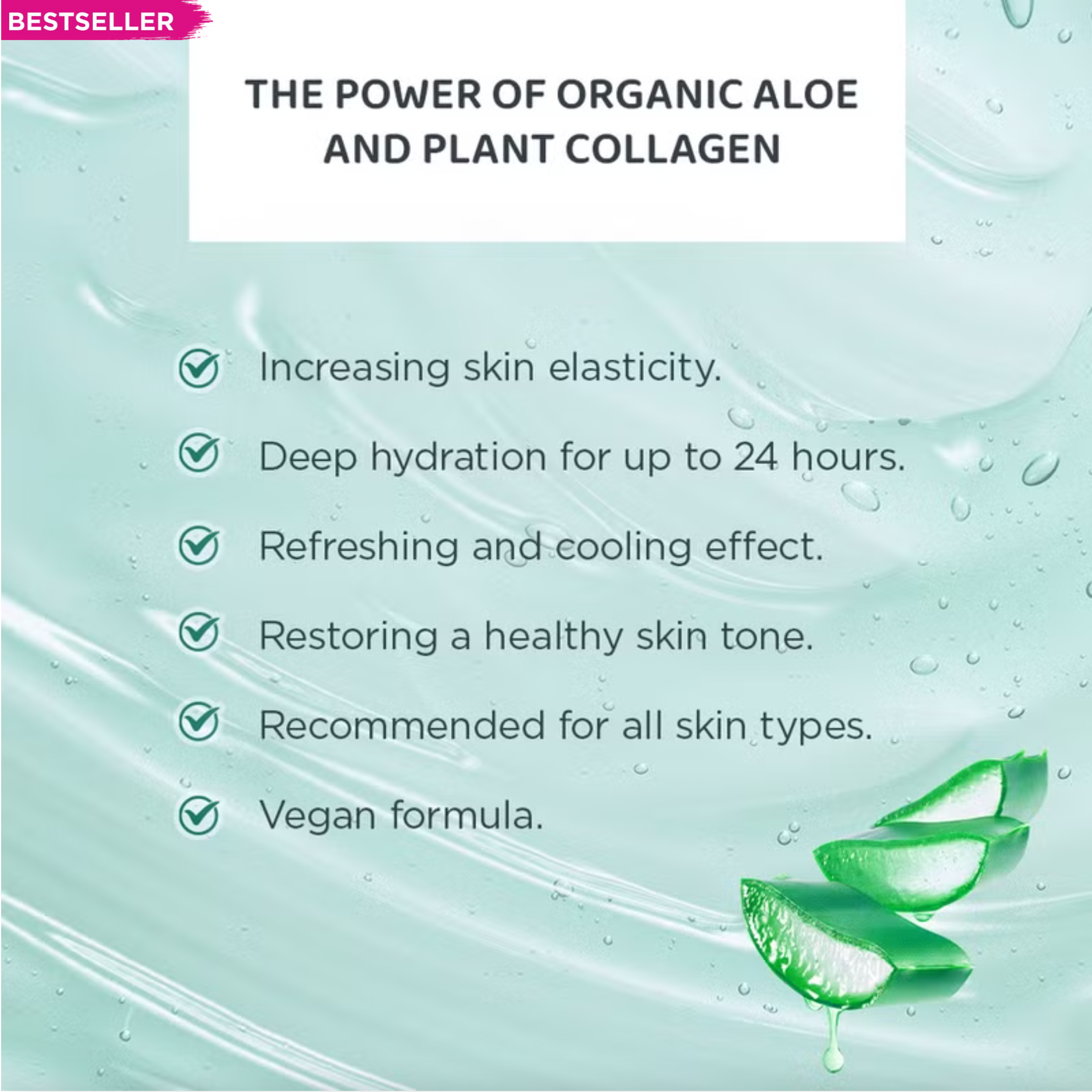 aloe vera plant dark circles under eyes Organic Aloe + Collagen Liquid Eye Pads Reducing Dark Circles and Puff