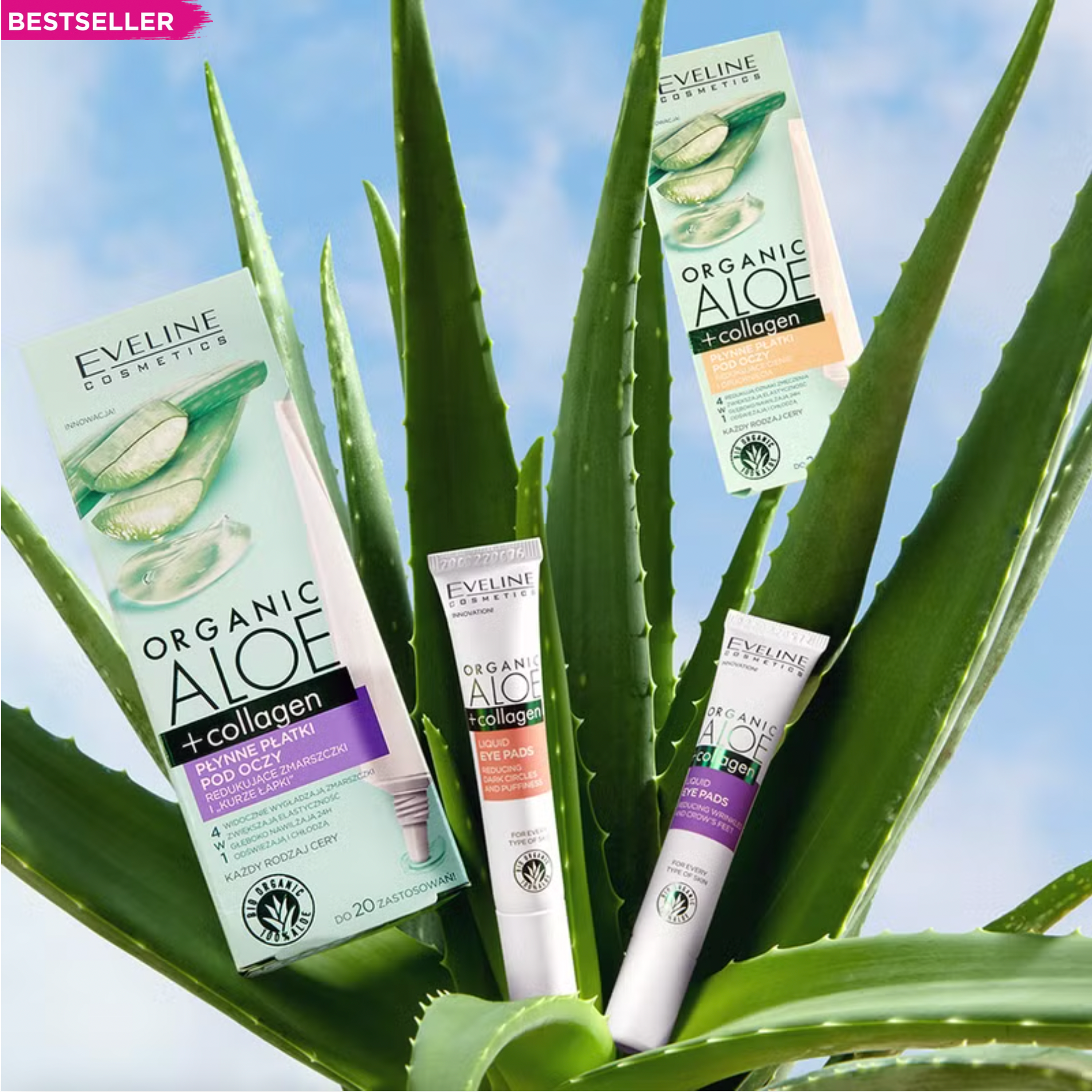 aloe vera plant dark circles under eyes Organic Aloe + Collagen Liquid Eye Pads Reducing Dark Circles and Puff