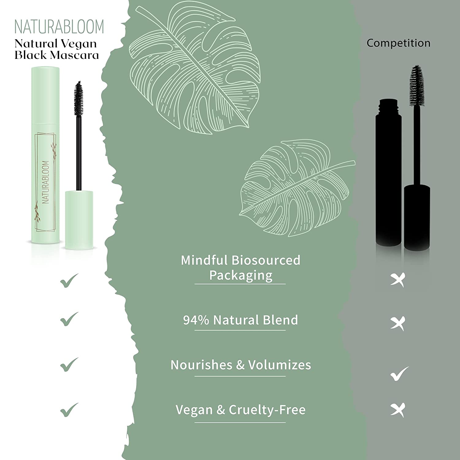 NATURABLOOM -Natural Vegan Black Mascara With Jojoba