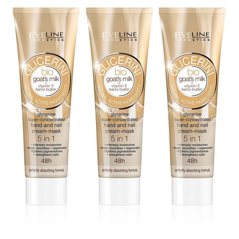 Glycerin bio Goat's Milk Hand and Nail Cream-mask (travel size) SET OF 3