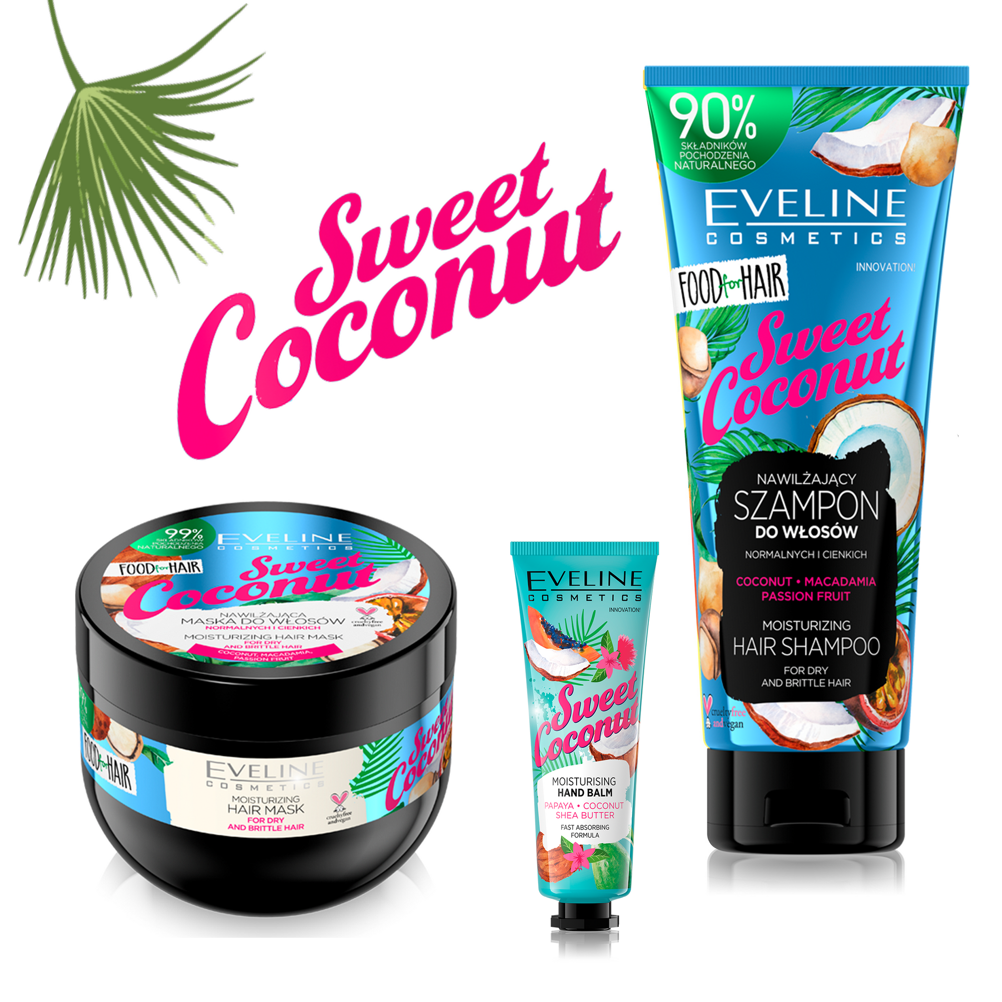 Sweet Coconut SET: Shampoo, Hair Mask & Hand Balm