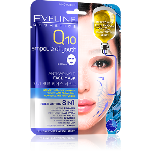 Q10 Ampoule of Youth Anti-Wrinkle Face Mask eveline-cosmetics.myshopify.com